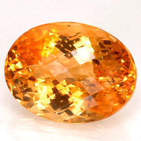 13.06カラットの天然ゴールデンイエローシトリン（17.2×13 mm・オーバルカット）
