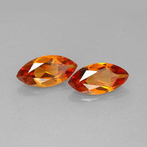 カラットの天然マデイラシトリン（10.3×5.2 mm・マーキス）