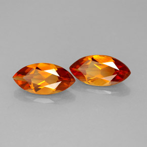 カラットの天然マデイラシトリン（10.2×5.1 mm・マーキス）