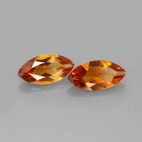カラットの天然オレンジシトリン（9.9×5.1 mm・マーキス）