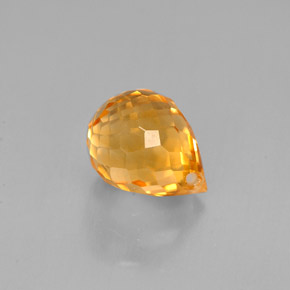 1.76カラットの天然ゴールデンイエローシトリン（7.9×6.2 mm・ブリオレット）