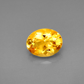 1.80カラットの天然ゴールデンイエローシトリン（9×7.1 mm・オーバルカット）