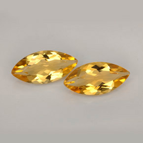 カラットの天然ゴールデンオレンジシトリン（11.9×5.8 mm・マーキス）