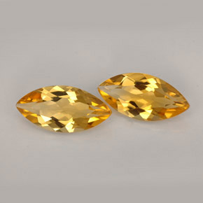カラットの天然ゴールデンオレンジシトリン（11.9×5.8 mm・マーキス）