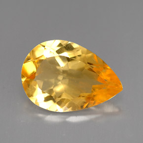 3.00カラットの天然ゴールデンオレンジシトリン（13×9.1 mm・洋梨の形）