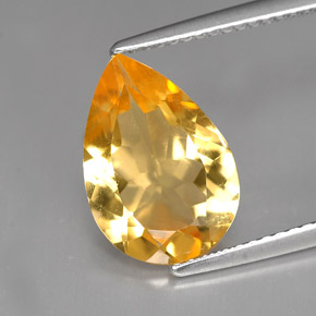 3.00カラットの天然ゴールデンオレンジシトリン（13×9.1 mm・洋梨の形）