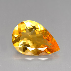 2.71カラットの天然ゴールデンオレンジシトリン（12.8×8.8 mm・洋梨の形）