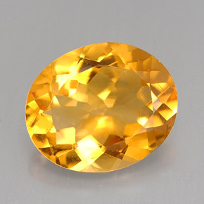 3.68カラットの天然ゴールデンイエローシトリン（12.2×10.1 mm・オーバルカット）