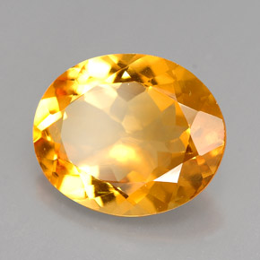 3.68カラットの天然ゴールデンイエローシトリン（12.2×10.1 mm・オーバルカット）