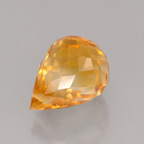 1.33カラットの天然ゴールデンオレンジシトリン（7.6×5.6 mm・ブリオレット）