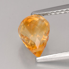 1.33カラットの天然ゴールデンオレンジシトリン（7.6×5.6 mm・ブリオレット）
