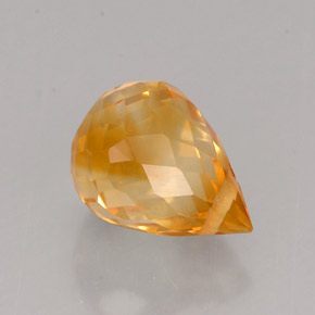 1.33カラットの天然ゴールデンオレンジシトリン（7.6×5.6 mm・ブリオレット）