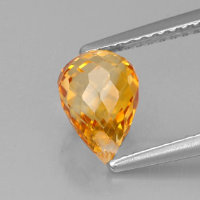 1.54カラットの天然ゴールデンオレンジシトリン（8.1×5.7 mm・ブリオレット）