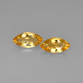 カラットの天然ゴールデンイエローシトリン（11.9×6.2 mm・マーキス）