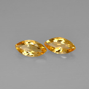 カラットの天然ゴールデンイエローシトリン（11.9×6.2 mm・マーキス）