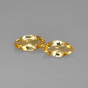カラットの天然ゴールデンイエローシトリン（11.8×6.1 mm・マーキス）