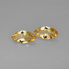 カラットの天然ゴールデンイエローシトリン（11.8×6.1 mm・マーキス）