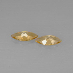 カラットの天然ゴールデンイエローシトリン（11.8×6.1 mm・マーキス）