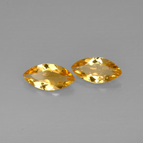 カラットの天然ゴールデンイエローシトリン（11.9×6.1 mm・マーキス）