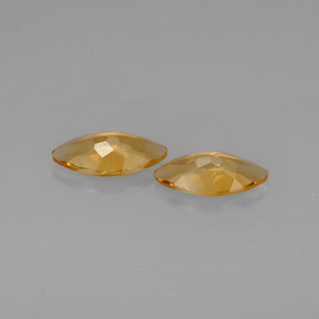 カラットの天然ゴールデンイエローシトリン（11.9×6.1 mm・マーキス）