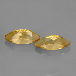 カラットの天然ゴールデンイエローシトリン（11.9×6.1 mm・マーキス）