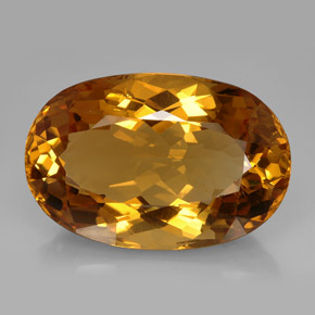 195.95カラットの天然コニャックシトリン（48.7×33.2 mm・オーバルカット）