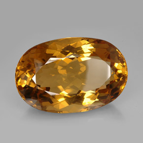 195.95カラットの天然コニャックシトリン（48.7×33.2 mm・オーバルカット）