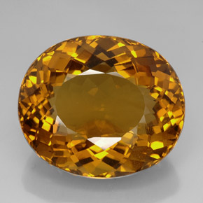 134.85カラットの天然コニャックシトリン（38.7×33.6 mm・オーバルカット）