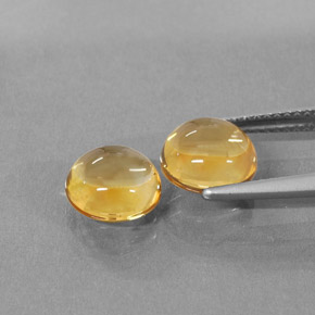 カラットの天然ゴールデンイエローシトリン（8.06 mm・ラウンドカット）