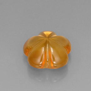 5.39カラットの天然ゴールデンイエローシトリン（12.2×11.6 mm・フラワーカット）