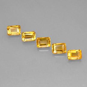 5.31カラットの天然ゴールデンオレンジシトリン（7.1×5.1 mm・エメラルドカット）