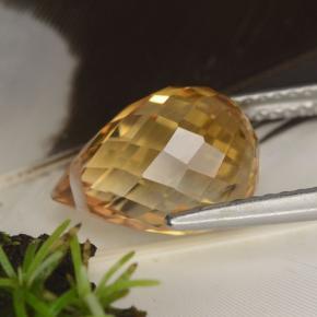 4.47カラットの天然オレンジゴールドシトリン（11.9×8.2 mm・ブリオレット）