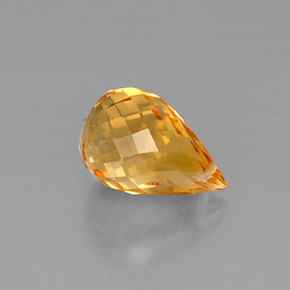 3.90カラットの天然ゴールデンイエローシトリン（11.8×7.8 mm・ブリオレット）