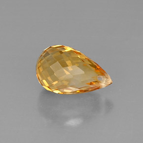 3.60カラットの天然ゴールデンイエローシトリン（11.9×7.4 mm・ブリオレット）