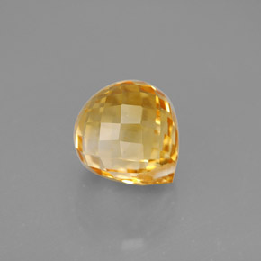 3.10カラットの天然ゴールデンイエローシトリン（8.7×7.6 mm・ブリオレット）