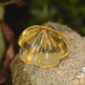1.47カラットの天然Medium Gold シトリン、フラワーカット、透明