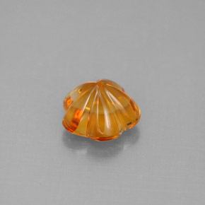 1.22カラットの天然イエローオレンジシトリン（7.5×7.2 mm・フラワーカット）