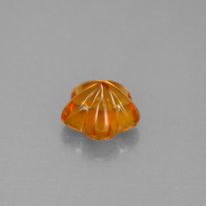 1.16カラットの天然イエローオレンジシトリン（7.3×7.1 mm・フラワーカット）