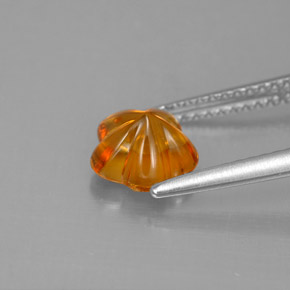 1.16カラットの天然イエローオレンジシトリン（7.3×7.1 mm・フラワーカット）