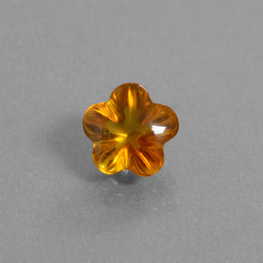 1.14カラットの天然イエローオレンジシトリン（7.2×7 mm・フラワーカット）