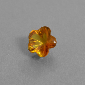 1.14カラットの天然イエローオレンジシトリン（7.2×7 mm・フラワーカット）