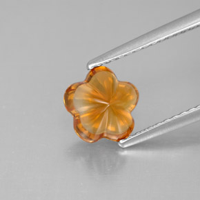 1.27カラットの天然イエローオレンジシトリン（7.5×7.3 mm・フラワーカット）