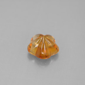 1.27カラットの天然イエローオレンジシトリン（7.5×7.3 mm・フラワーカット）