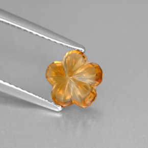 1.31カラットの天然イエローオレンジシトリン（7.4×7.4 mm・フラワーカット）