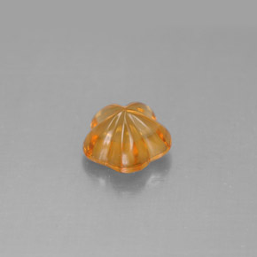 1.28カラットの天然イエローオレンジシトリン（7.5×7.2 mm・フラワーカット）