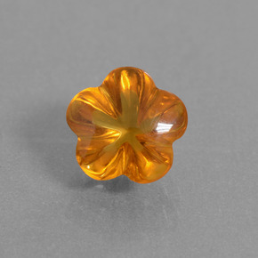 1.36カラットの天然イエローオレンジシトリン（7.5×7.4 mm・フラワーカット）