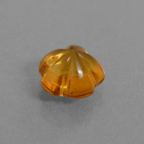 1.36カラットの天然イエローオレンジシトリン（7.5×7.4 mm・フラワーカット）