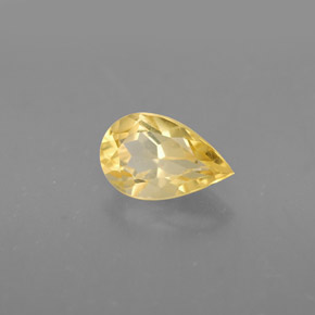 0.80カラットの天然ゴールデンイエローシトリン（8×5.1 mm・洋梨の形）