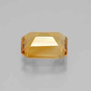 1.80カラットの天然ゴールデンイエローシトリン（8.9×7 mm・エメラルドカット）