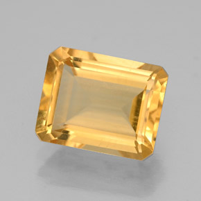 1.97カラットの天然ゴールデンイエローシトリン（8.8×7 mm・エメラルドカット）